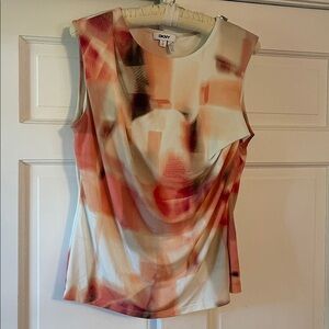 DKNY Abstract Print Sleeveless Top - Multicolor